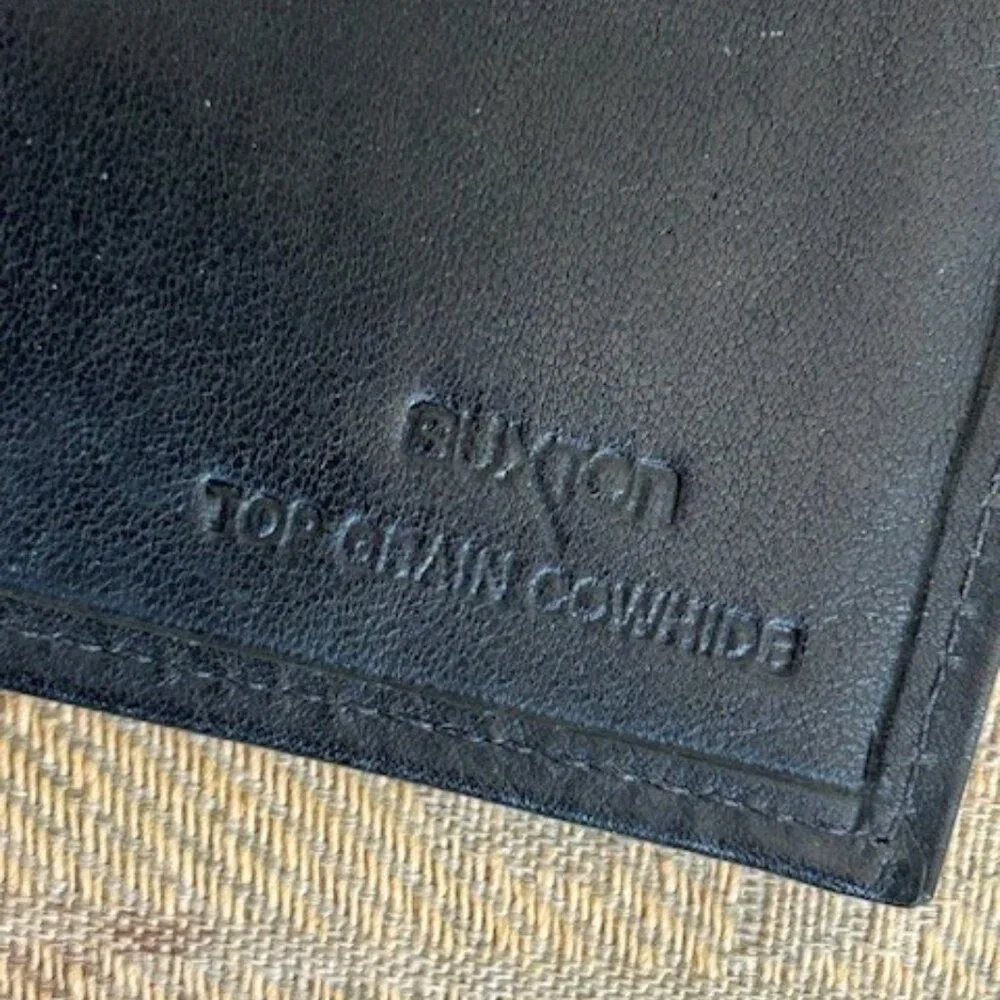 BUXTON Top Grain Cowhide Black Leather WALLET